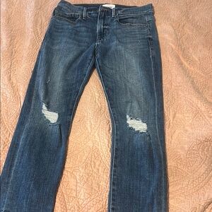 Stylish Blue Distressed Women's Jeans